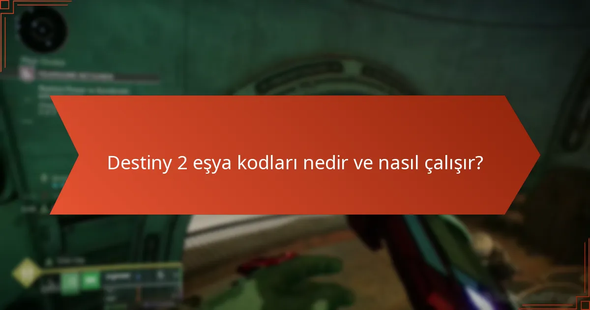 Destiny 2 eşya kodlarını nasıl kullanabilirim?
